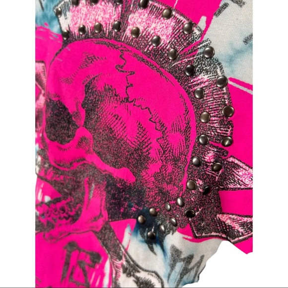 Affliction Women's T-shirt Tank Top Mohawk Biker Tattoo - Picture 2 of 6